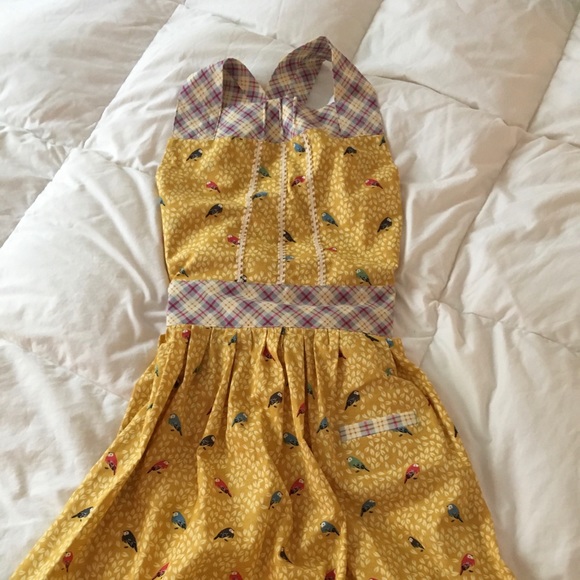 Hand-stitched Dress Apron Antropologie like - Picture 7 of 8